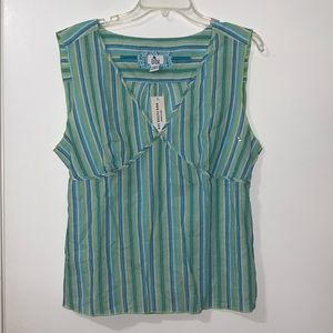 Lilu Women Top. XL (fits like L). Kelly green - Blue - Turquoise - Aqua.